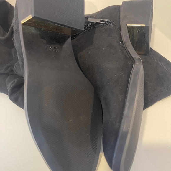 Zara Faux Suede Micro Fabric Knee High Boots - Picture 9 of 9